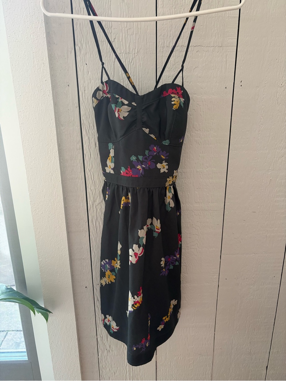 American Eagle Outfitters Black Floral Spaghetti Strap Dress - Picture 5 of 5